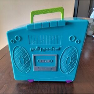 2009 Polly Pocket Cassette Player Boom Box Expandable Doll Playset